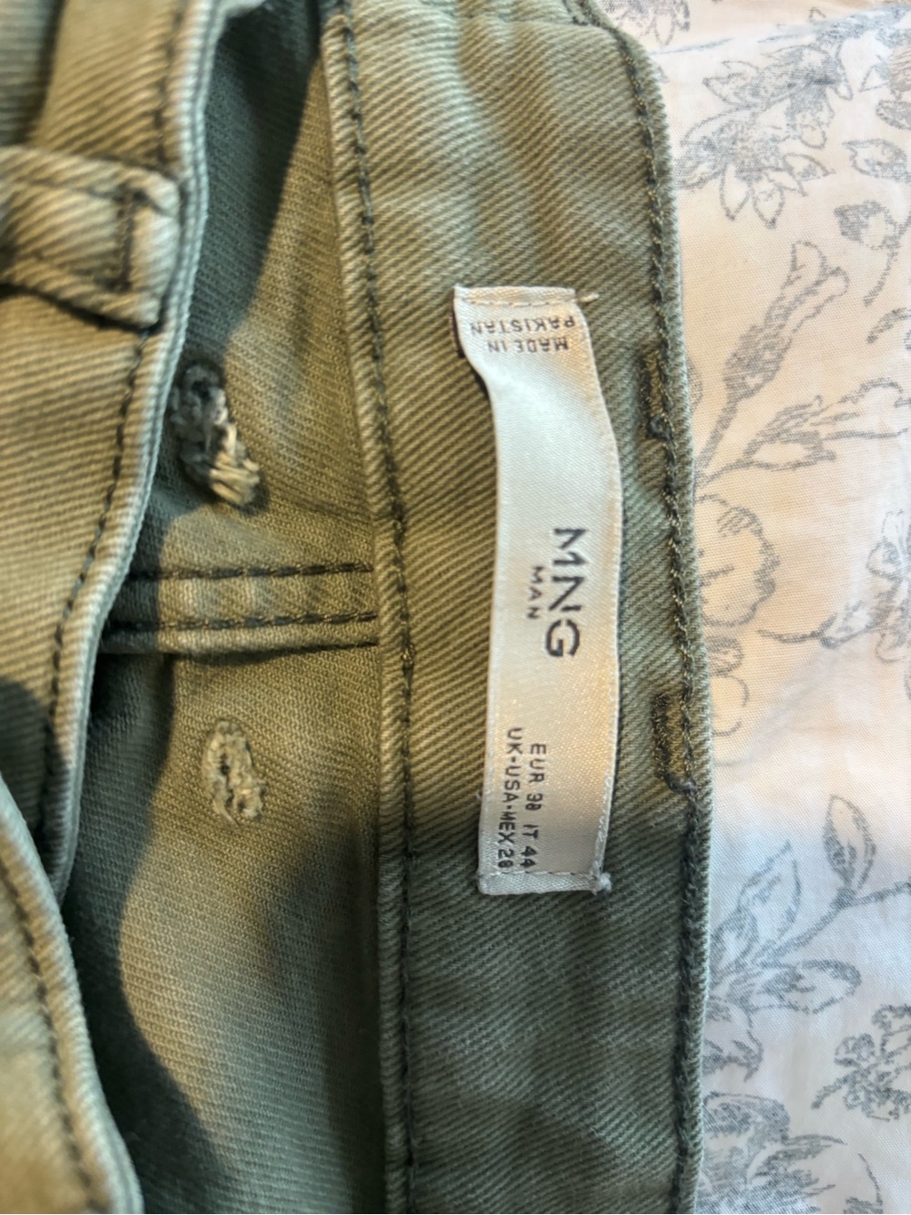 Mango Man Slim Jeans in Olive Green